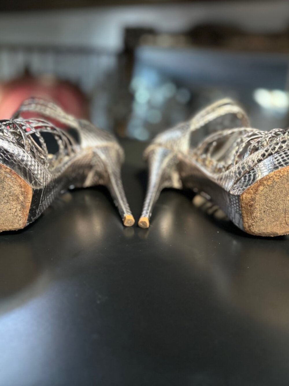 Alexandre Birman Python Platform Sandals Size 8 - Picture 5 of 5